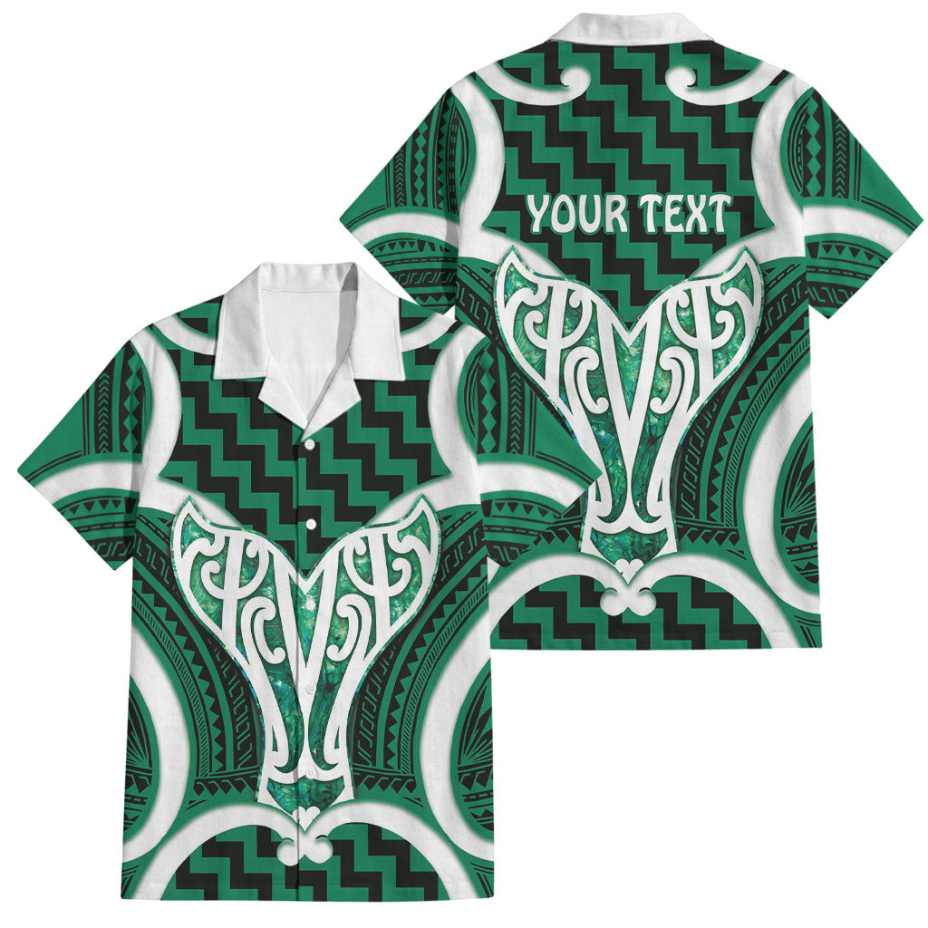 Aotearoa Atua Tangaroa Personalised Family Matching Off The Shoulder Long Sleeve Dress and Hawaiian Shirt God Of The Sea Maori Whale Tail Green