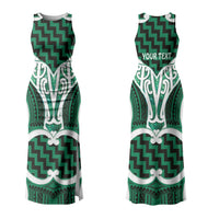 Aotearoa Atua Tangaroa Personalised Family Matching Tank Maxi Dress and Hawaiian Shirt God Of The Sea Maori Whale Tail Green
