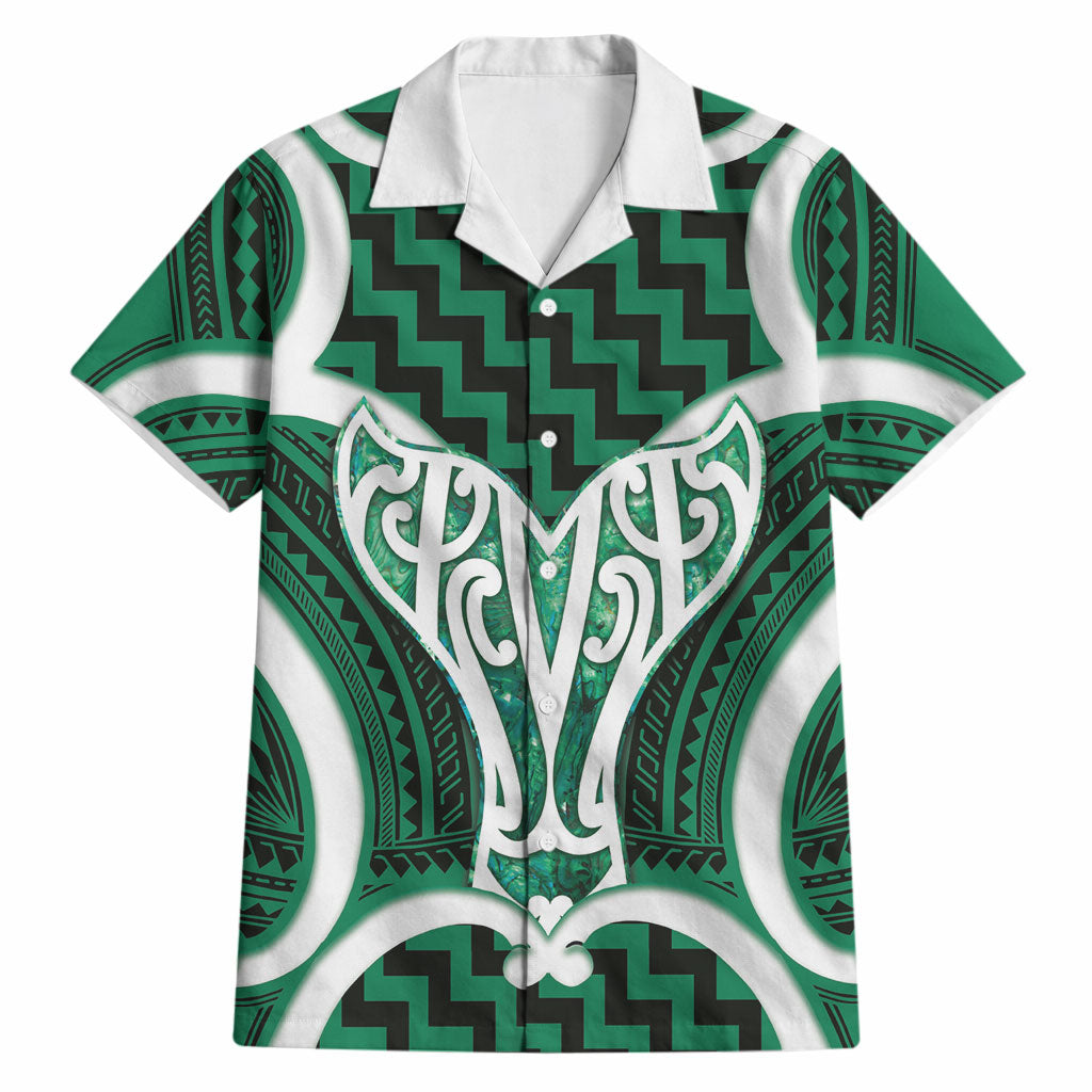Aotearoa Atua Tangaroa Personalised Hawaiian Shirt God Of The Sea Maori Whale Tail Green