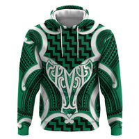 Aotearoa Atua Tangaroa Personalised Hoodie God Of The Sea Maori Whale Tail Green