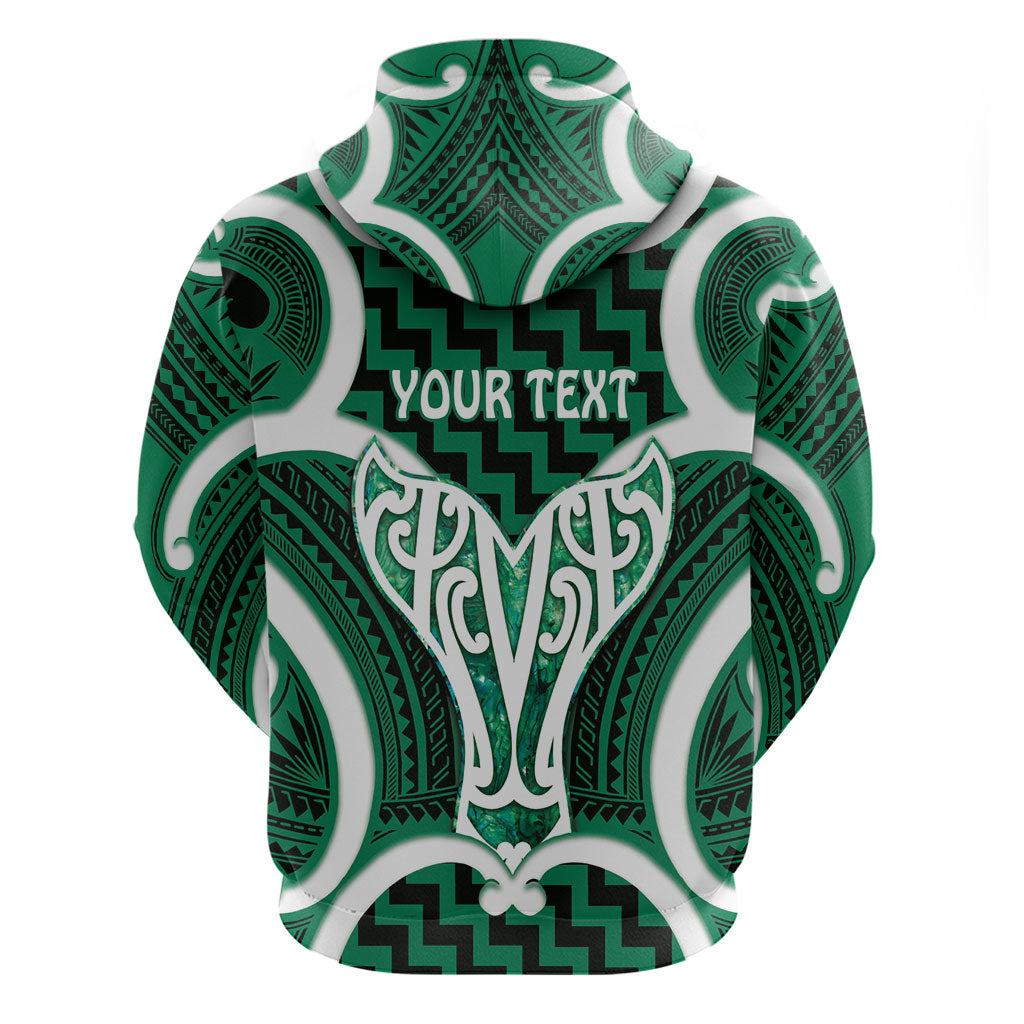 Aotearoa Atua Tangaroa Personalised Hoodie God Of The Sea Maori Whale Tail Green