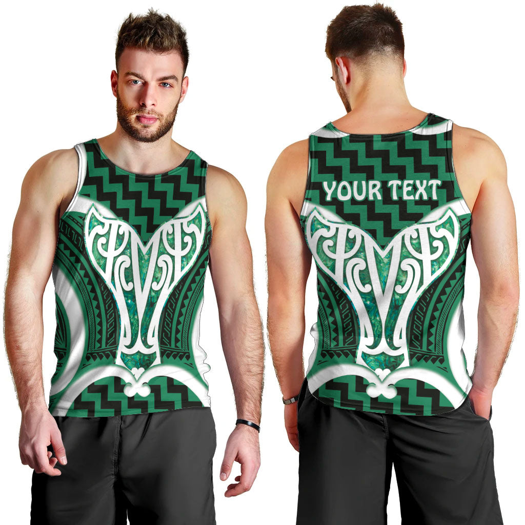 Aotearoa Atua Tangaroa Personalised Men Tank Top God Of The Sea Maori Whale Tail Green