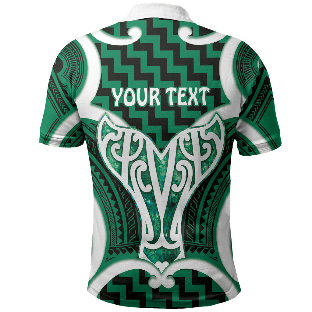 Aotearoa Atua Tangaroa Personalised Polo Shirt God Of The Sea Maori Whale Tail Green