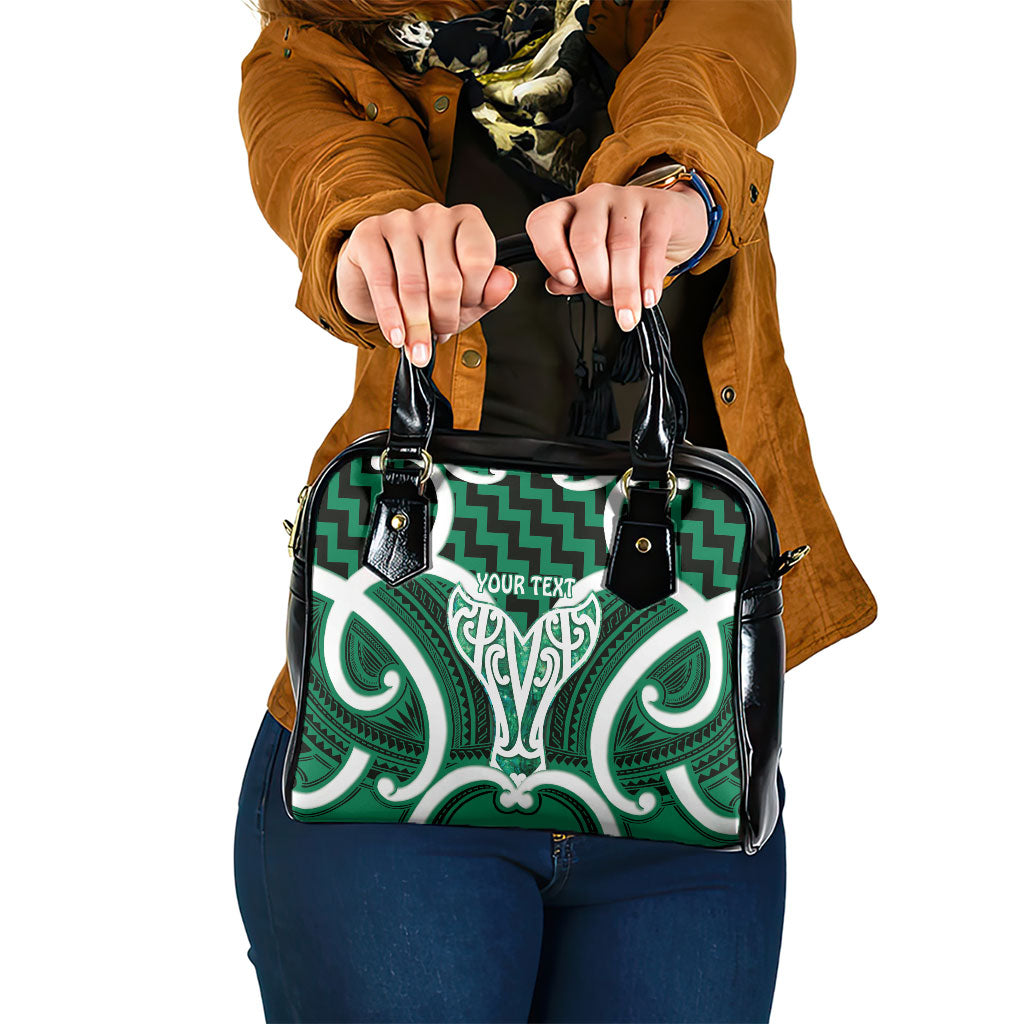 Aotearoa Atua Tangaroa Personalised Shoulder Handbag God Of The Sea Maori Whale Tail Green
