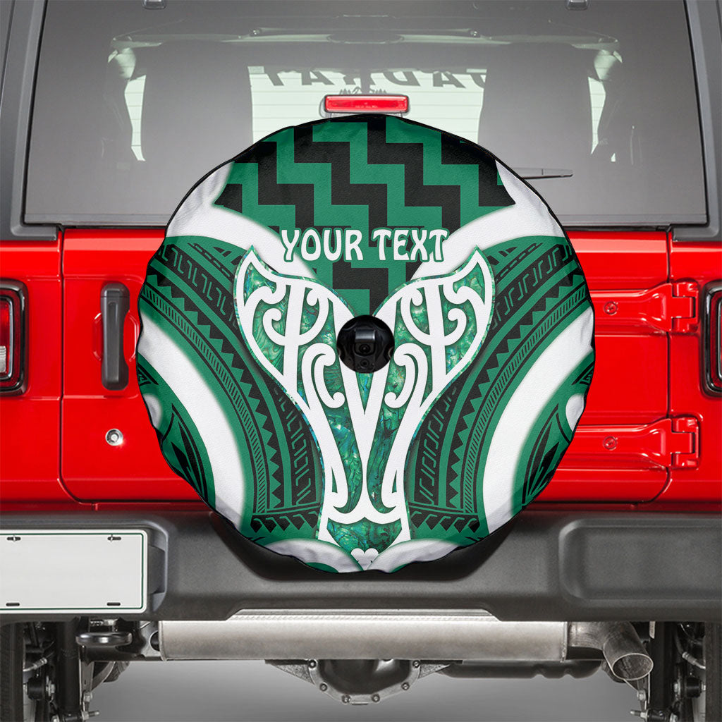 Aotearoa Atua Tangaroa Personalised Spare Tire Cover God Of The Sea Maori Whale Tail Green