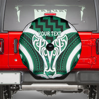 Aotearoa Atua Tangaroa Personalised Spare Tire Cover God Of The Sea Maori Whale Tail Green