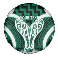 Aotearoa Atua Tangaroa Personalised Spare Tire Cover God Of The Sea Maori Whale Tail Green