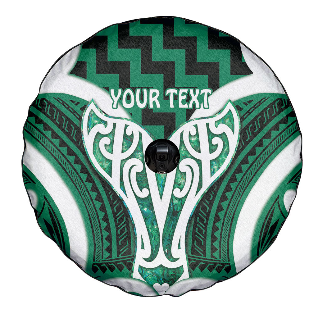 Aotearoa Atua Tangaroa Personalised Spare Tire Cover God Of The Sea Maori Whale Tail Green
