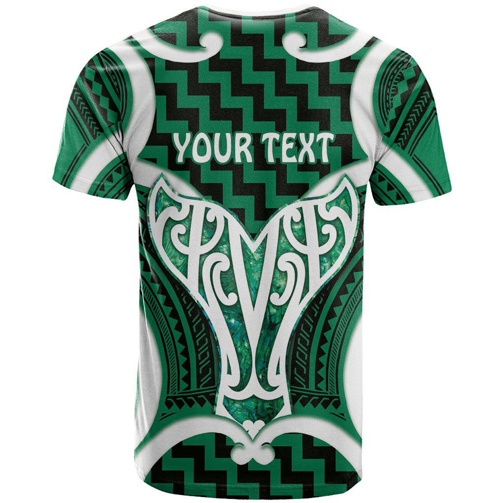 Aotearoa Atua Tangaroa Personalised T Shirt God Of The Sea Maori Whale Tail Green