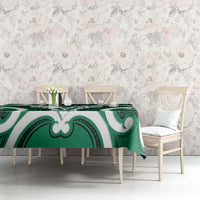 Aotearoa Atua Tangaroa Personalised Tablecloth God Of The Sea Maori Whale Tail Green