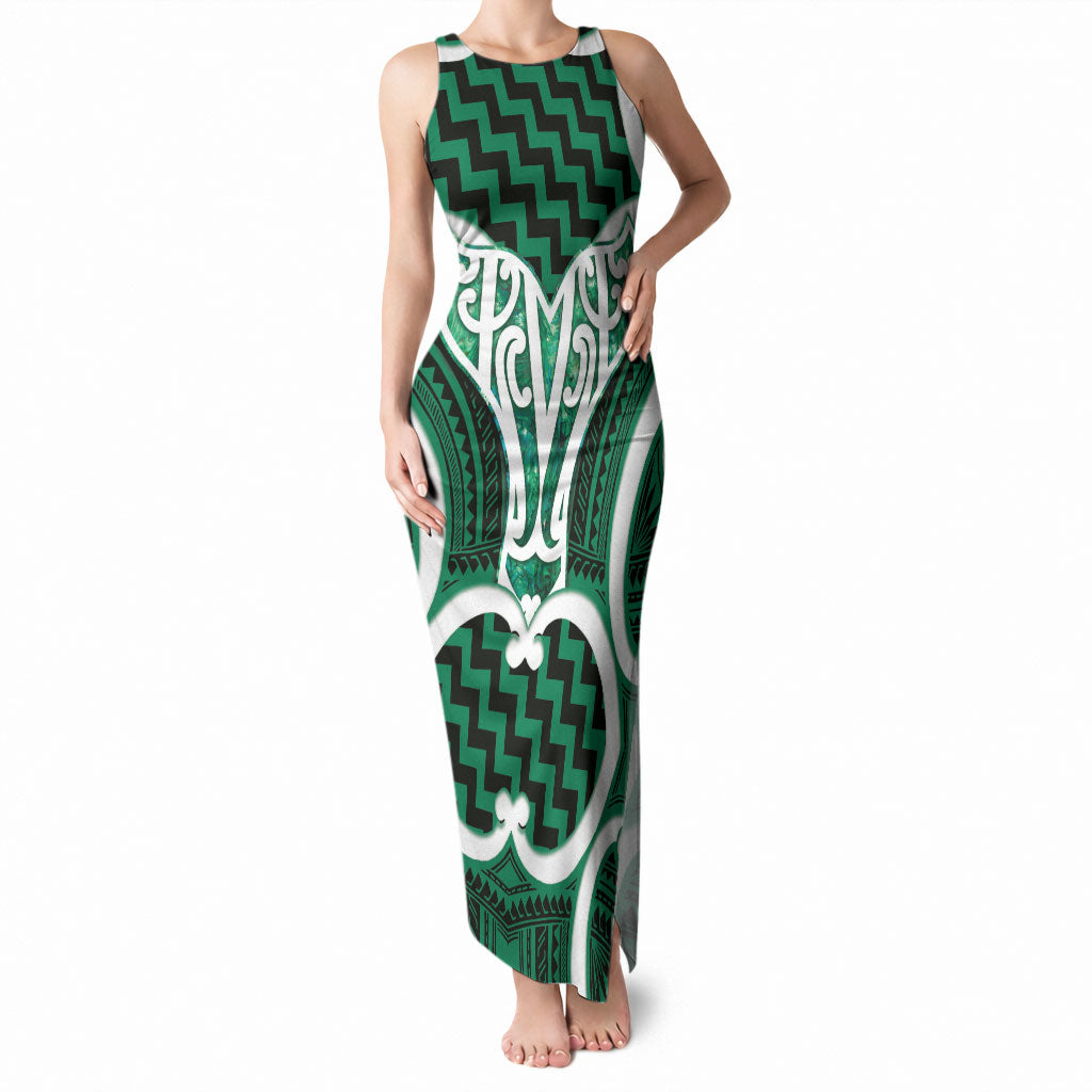 Aotearoa Atua Tangaroa Personalised Tank Maxi Dress God Of The Sea Maori Whale Tail Green