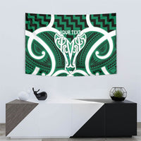 Aotearoa Atua Tangaroa Personalised Tapestry God Of The Sea Maori Whale Tail Green
