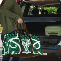 Aotearoa Atua Tangaroa Personalised Travel Bag God Of The Sea Maori Whale Tail Green