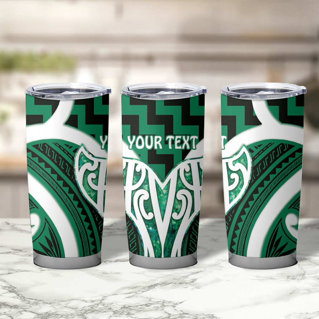 Aotearoa Atua Tangaroa Personalised Tumbler Cup God Of The Sea Maori Whale Tail Green