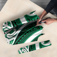 Aotearoa Atua Tangaroa Personalised Umbrella God Of The Sea Maori Whale Tail Green