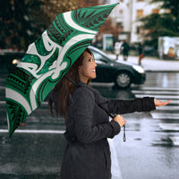 Aotearoa Atua Tangaroa Personalised Umbrella God Of The Sea Maori Whale Tail Green