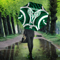 Aotearoa Atua Tangaroa Personalised Umbrella God Of The Sea Maori Whale Tail Green