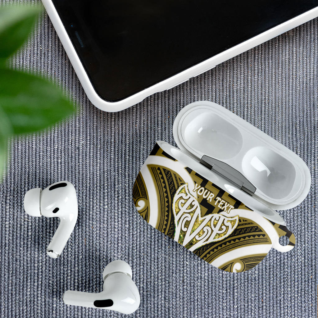 Aotearoa Atua Tangaroa Personalised AirPods Case God Of The Sea Maori Whale Tail Yellow
