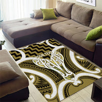 Aotearoa Atua Tangaroa Personalised Area Rug God Of The Sea Maori Whale Tail Yellow