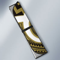 Aotearoa Atua Tangaroa Personalised Auto Sun Shade God Of The Sea Maori Whale Tail Yellow