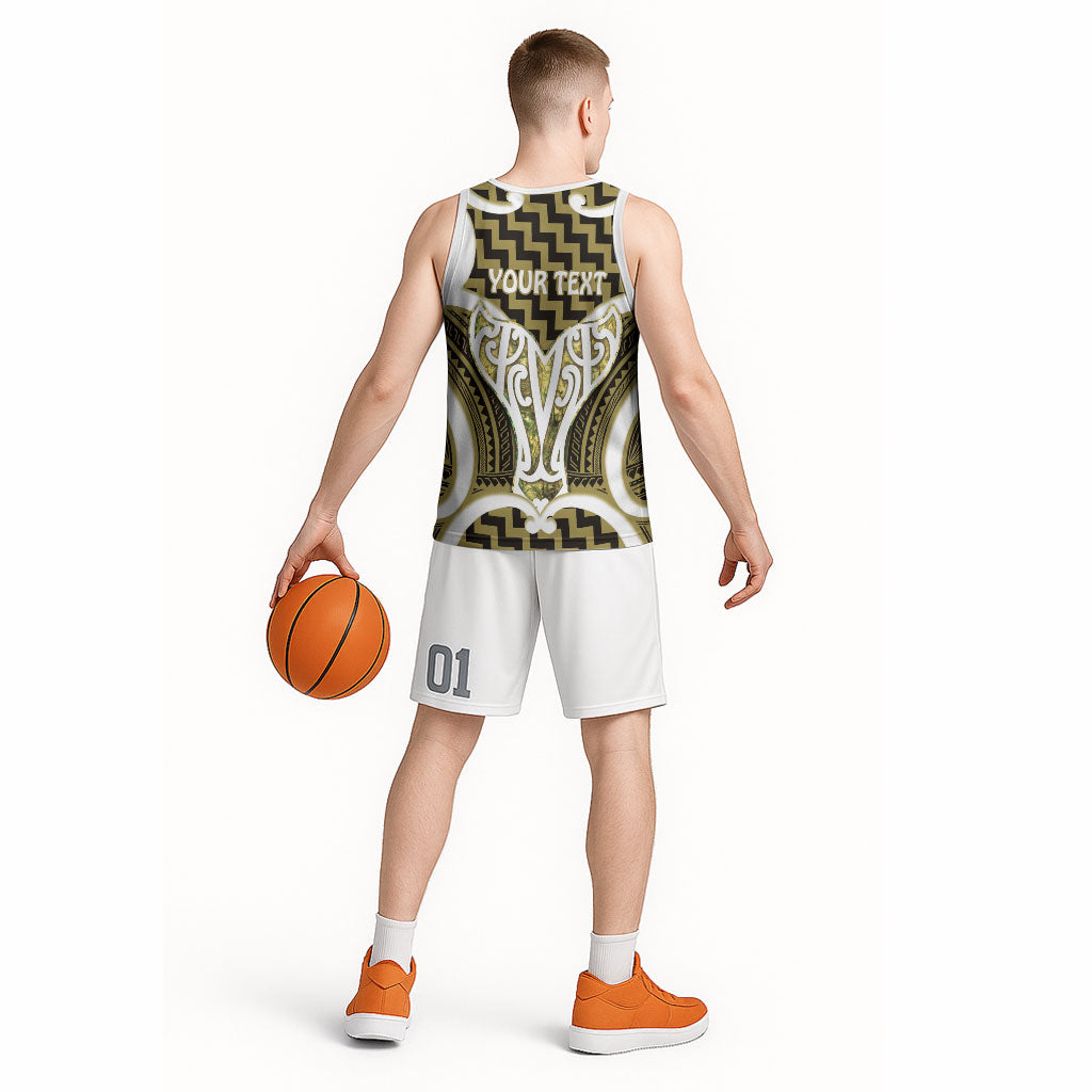 Aotearoa Atua Tangaroa Personalised Basketball Jersey God Of The Sea Maori Whale Tail Yellow