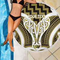 Aotearoa Atua Tangaroa Personalised Beach Blanket God Of The Sea Maori Whale Tail Yellow