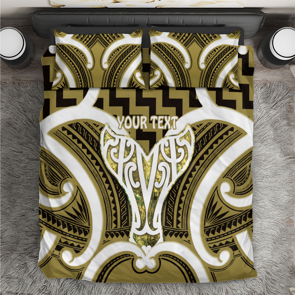 Aotearoa Atua Tangaroa Personalised Bedding Set God Of The Sea Maori Whale Tail Yellow