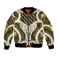 Aotearoa Atua Tangaroa Personalised Bomber Jacket God Of The Sea Maori Whale Tail Yellow