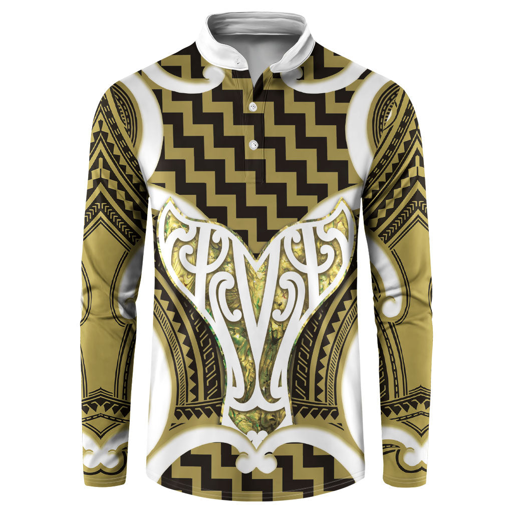 Aotearoa Atua Tangaroa Personalised Button Sweatshirt God Of The Sea Maori Whale Tail Yellow