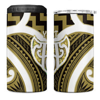 Aotearoa Atua Tangaroa Personalised 4 in 1 Can Cooler Tumbler God Of The Sea Maori Whale Tail Yellow
