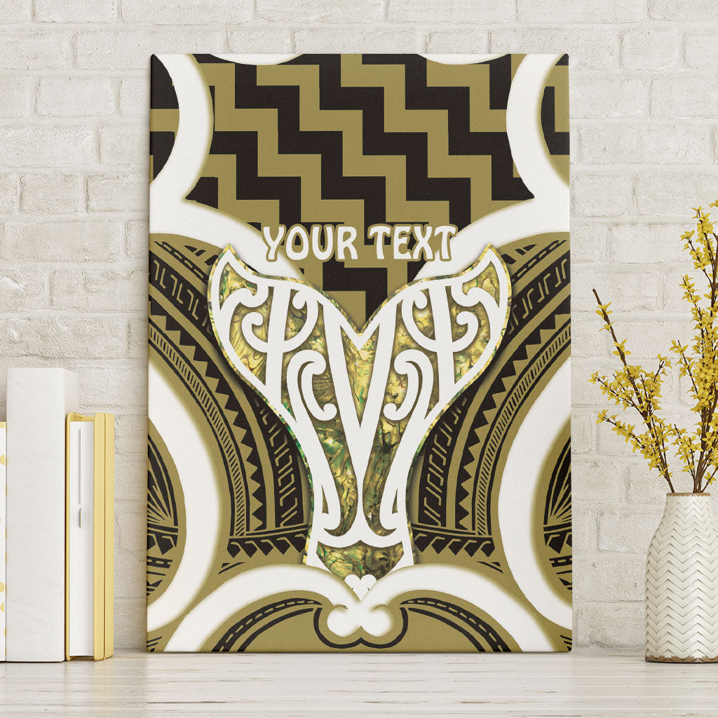 Aotearoa Atua Tangaroa Personalised Canvas Wall Art God Of The Sea Maori Whale Tail Yellow