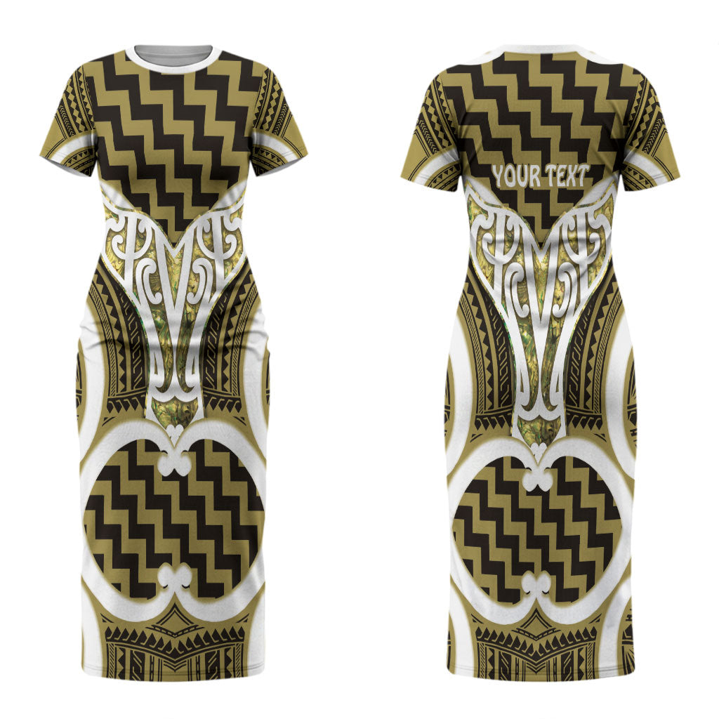 Aotearoa Atua Tangaroa Personalised Couples Matching Short Sleeve Bodycon Dress and Long Sleeve Button Shirt God Of The Sea Maori Whale Tail Yellow
