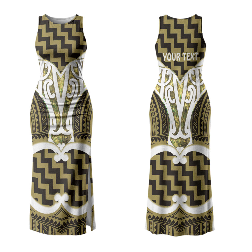 Aotearoa Atua Tangaroa Personalised Couples Matching Tank Maxi Dress and Long Sleeve Button Shirt God Of The Sea Maori Whale Tail Yellow