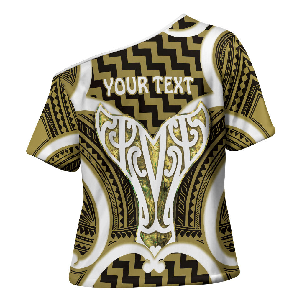 Aotearoa Atua Tangaroa Personalised Cross Shoulder Shirt God Of The Sea Maori Whale Tail Yellow