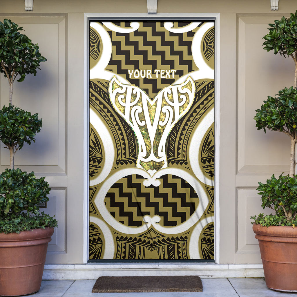 Aotearoa Atua Tangaroa Personalised Door Cover God Of The Sea Maori Whale Tail Yellow