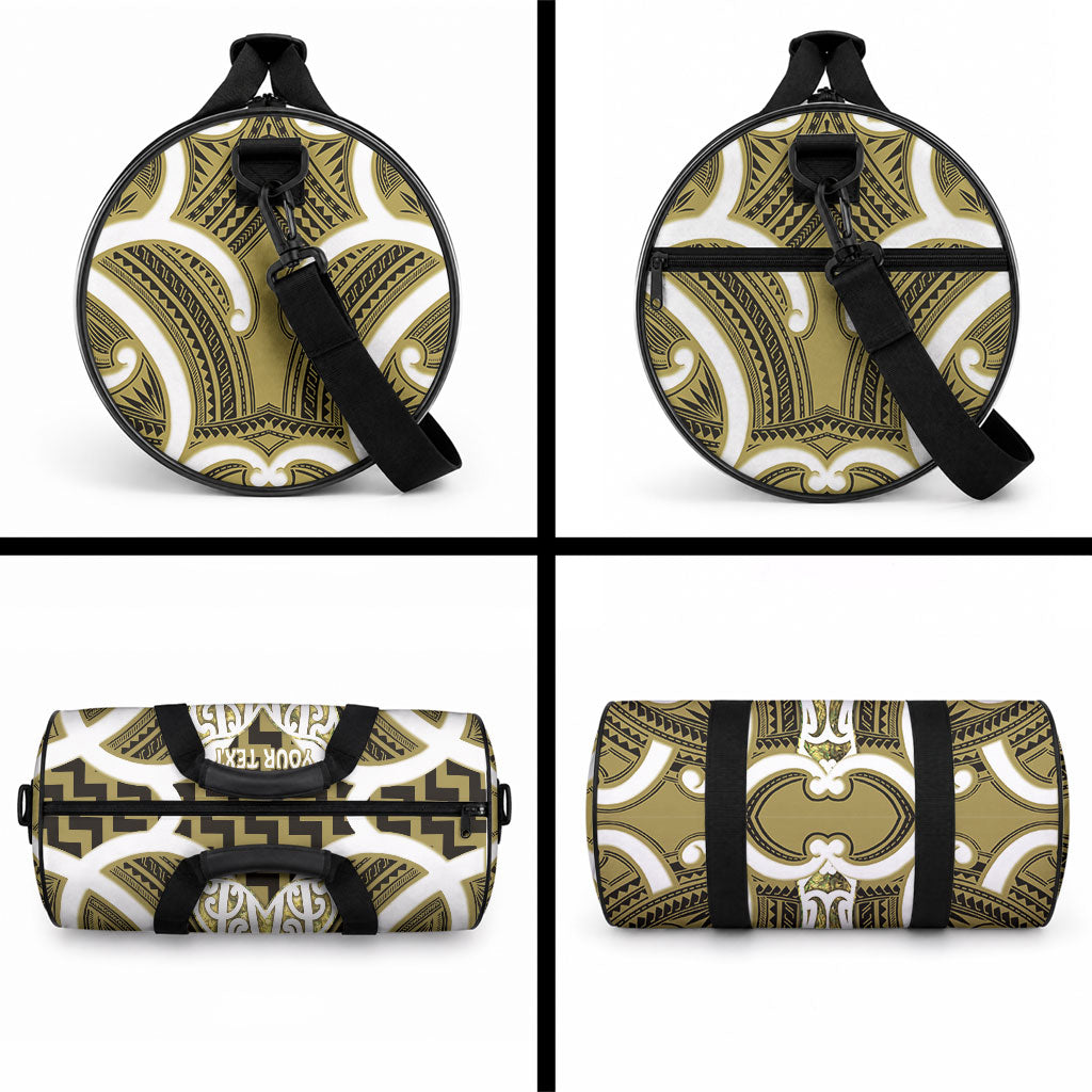Aotearoa Atua Tangaroa Personalised Duffle Bag God Of The Sea Maori Whale Tail Yellow