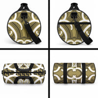 Aotearoa Atua Tangaroa Personalised Duffle Bag God Of The Sea Maori Whale Tail Yellow
