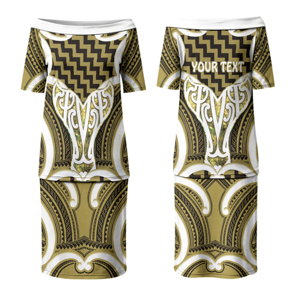 Aotearoa Atua Tangaroa Personalised Family Matching Puletasi and Hawaiian Shirt God Of The Sea Maori Whale Tail Yellow