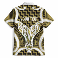 Aotearoa Atua Tangaroa Personalised Hawaiian Shirt God Of The Sea Maori Whale Tail Yellow