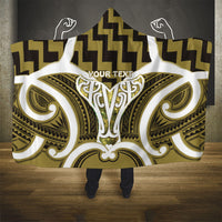 Aotearoa Atua Tangaroa Personalised Hooded Blanket God Of The Sea Maori Whale Tail Yellow
