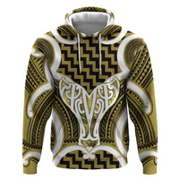 Aotearoa Atua Tangaroa Personalised Hoodie God Of The Sea Maori Whale Tail Yellow