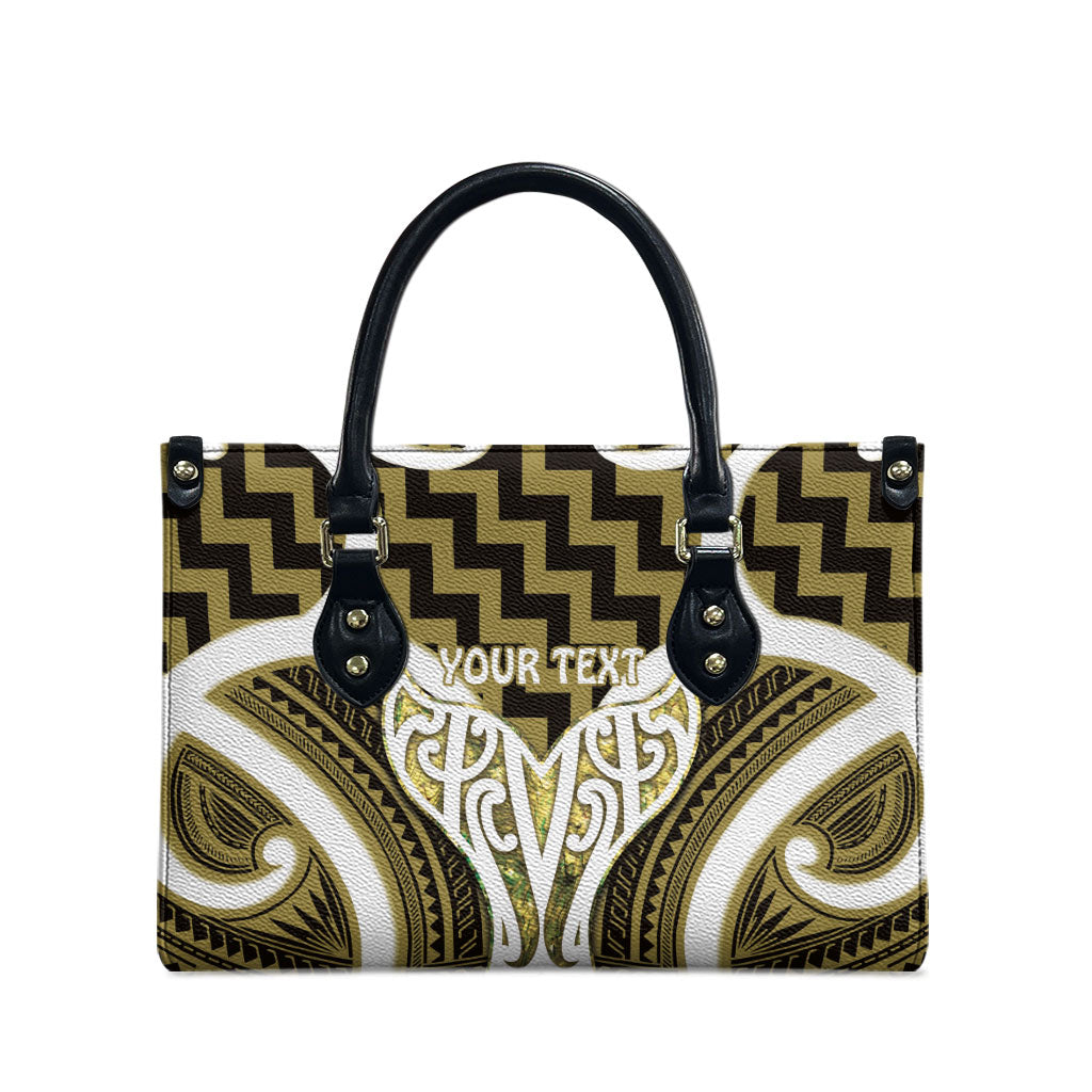 Aotearoa Atua Tangaroa Personalised Leather Bag God Of The Sea Maori Whale Tail Yellow