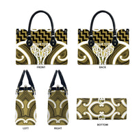 Aotearoa Atua Tangaroa Personalised Leather Bag God Of The Sea Maori Whale Tail Yellow