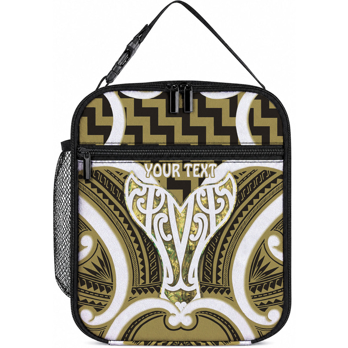 Aotearoa Atua Tangaroa Personalised Lunch Bag God Of The Sea Maori Whale Tail Yellow