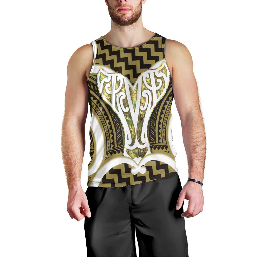 Aotearoa Atua Tangaroa Personalised Men Tank Top God Of The Sea Maori Whale Tail Yellow