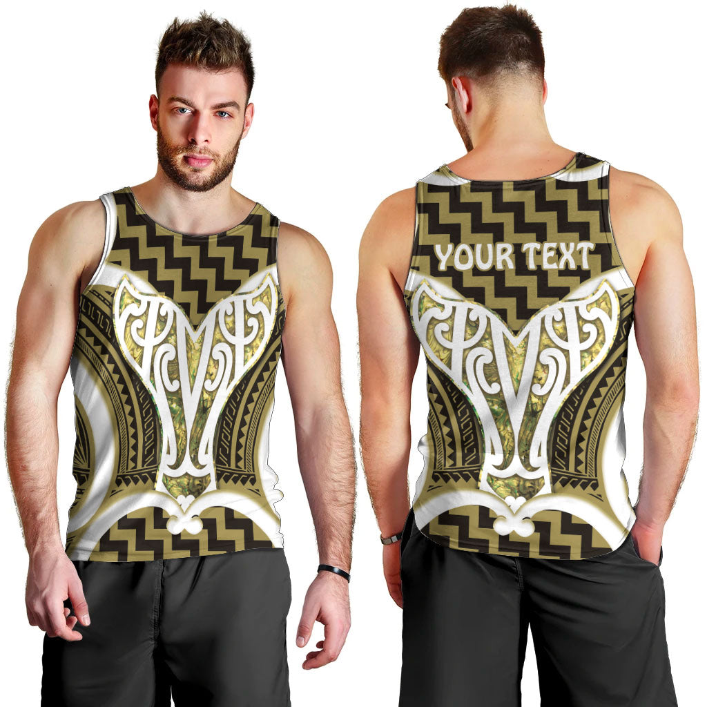 Aotearoa Atua Tangaroa Personalised Men Tank Top God Of The Sea Maori Whale Tail Yellow