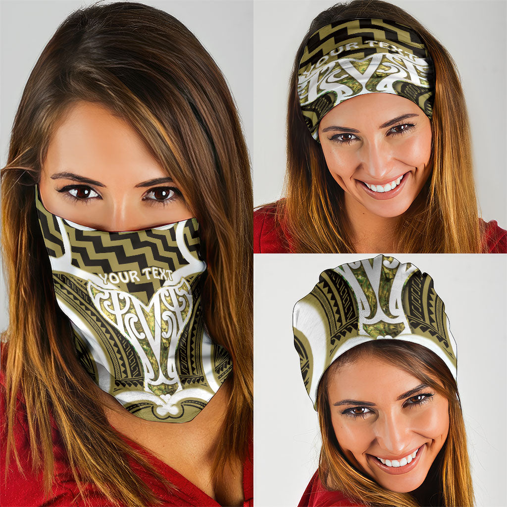 Aotearoa Atua Tangaroa Personalised Neck Gaiter God Of The Sea Maori Whale Tail Yellow
