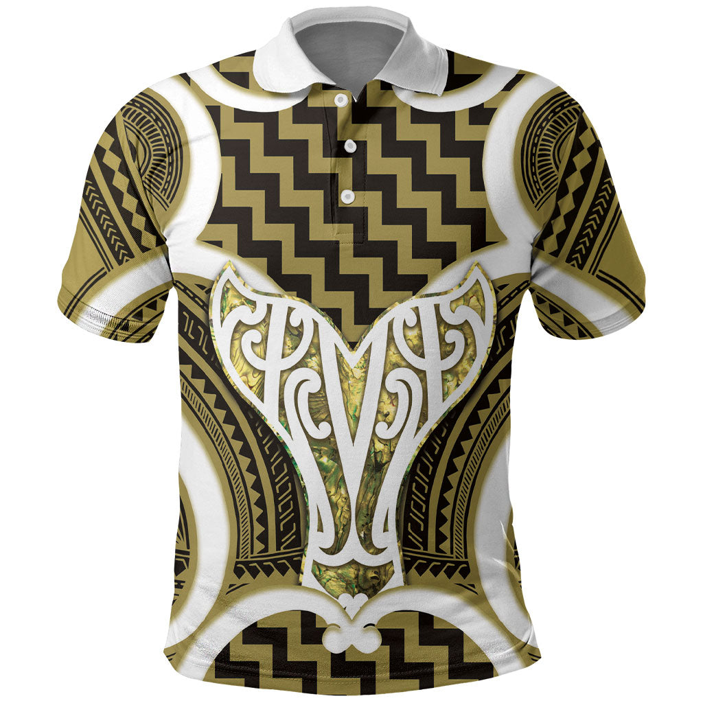 Aotearoa Atua Tangaroa Personalised Polo Shirt God Of The Sea Maori Whale Tail Yellow