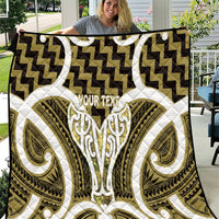 Aotearoa Atua Tangaroa Personalised Quilt God Of The Sea Maori Whale Tail Yellow