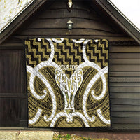 Aotearoa Atua Tangaroa Personalised Quilt God Of The Sea Maori Whale Tail Yellow